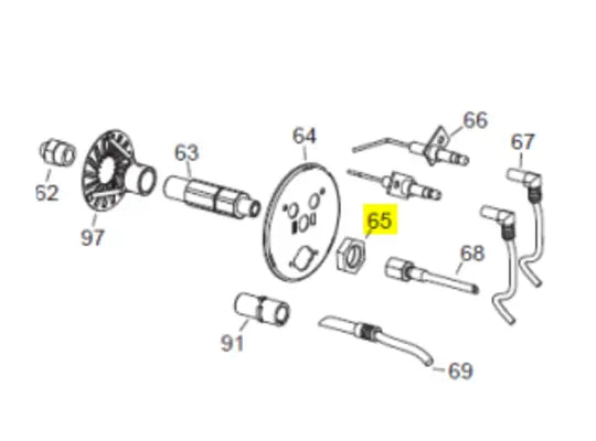 Brass lock nut M14
