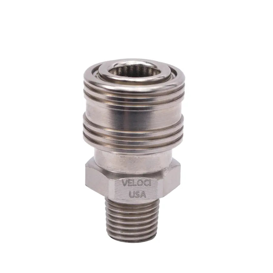 Veloci Performance Products Prima Stainless Steel 1/4" MPT QC Coupler