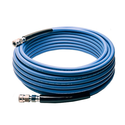 3/8" Kobrajet Smooth Blue Hose, 4000 PSI, 75 FT, Non-Marked, Stainless Steel Couplers