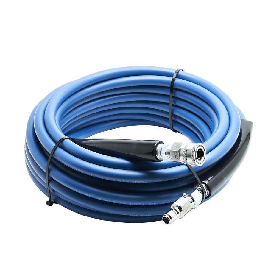 3/8" Kobrajet Smooth Blue Hose, 4000 PSI, 75 FT, Non-Marked, Stainless Steel Plug and Coupler.