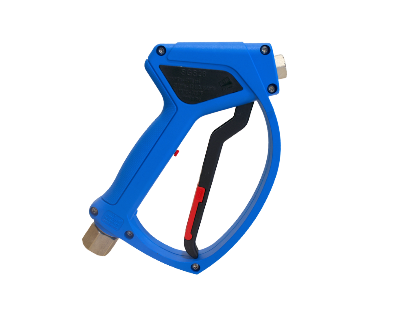 SGS28 1/4" Light Blue Spray Gun w/Nickel Plated Brass SS Swivel Inlet