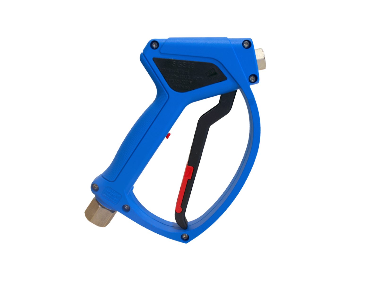 SGS28 1/4" Light Blue Spray Gun w/Nickel Plated Brass SS Swivel Inlet