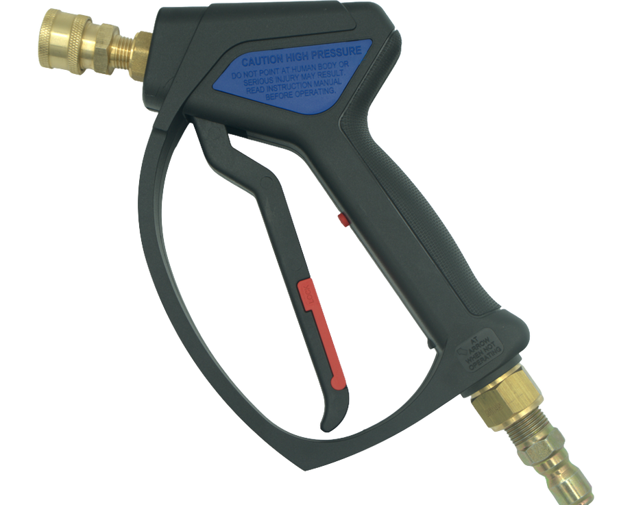 MTM Hydro SG28 Spray Gun, 4000 PSI, 12 GPM, with Brass Plated Fittings Installed