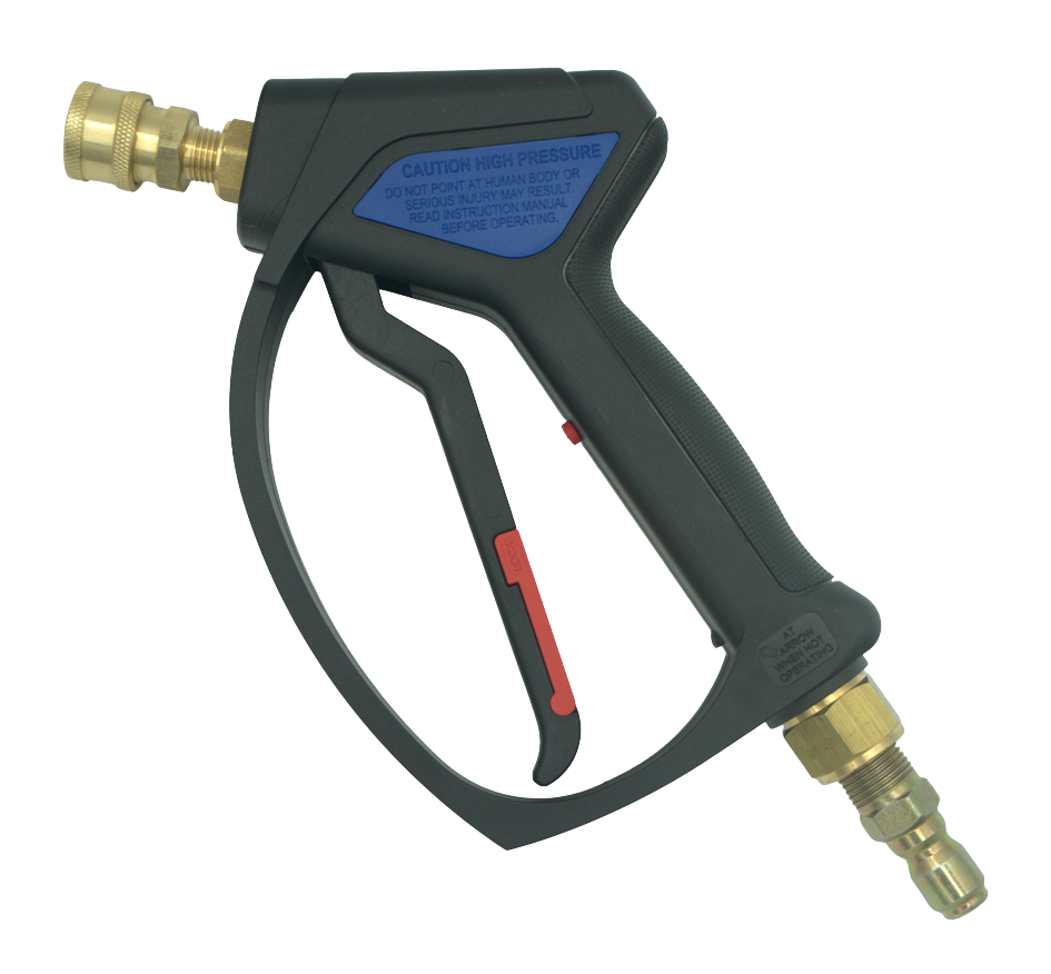 MTM Hydro SG28 Spray Gun, 4000 PSI, 12 GPM, with Brass Plated Fittings Installed