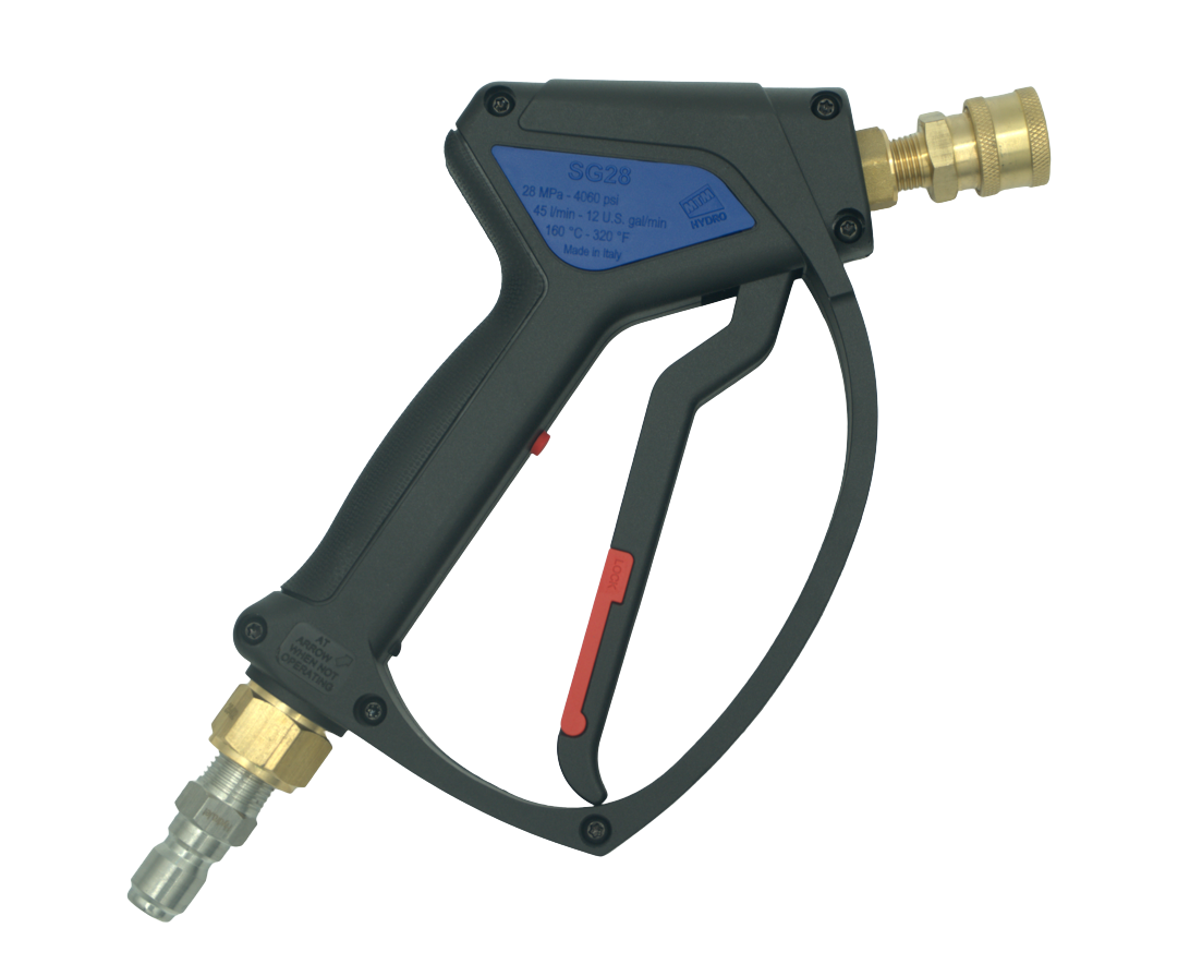 MTM Hydro SG28 Spray Gun, 4000 PSI, 12 GPM, Brass Socket, and SS plug Installed