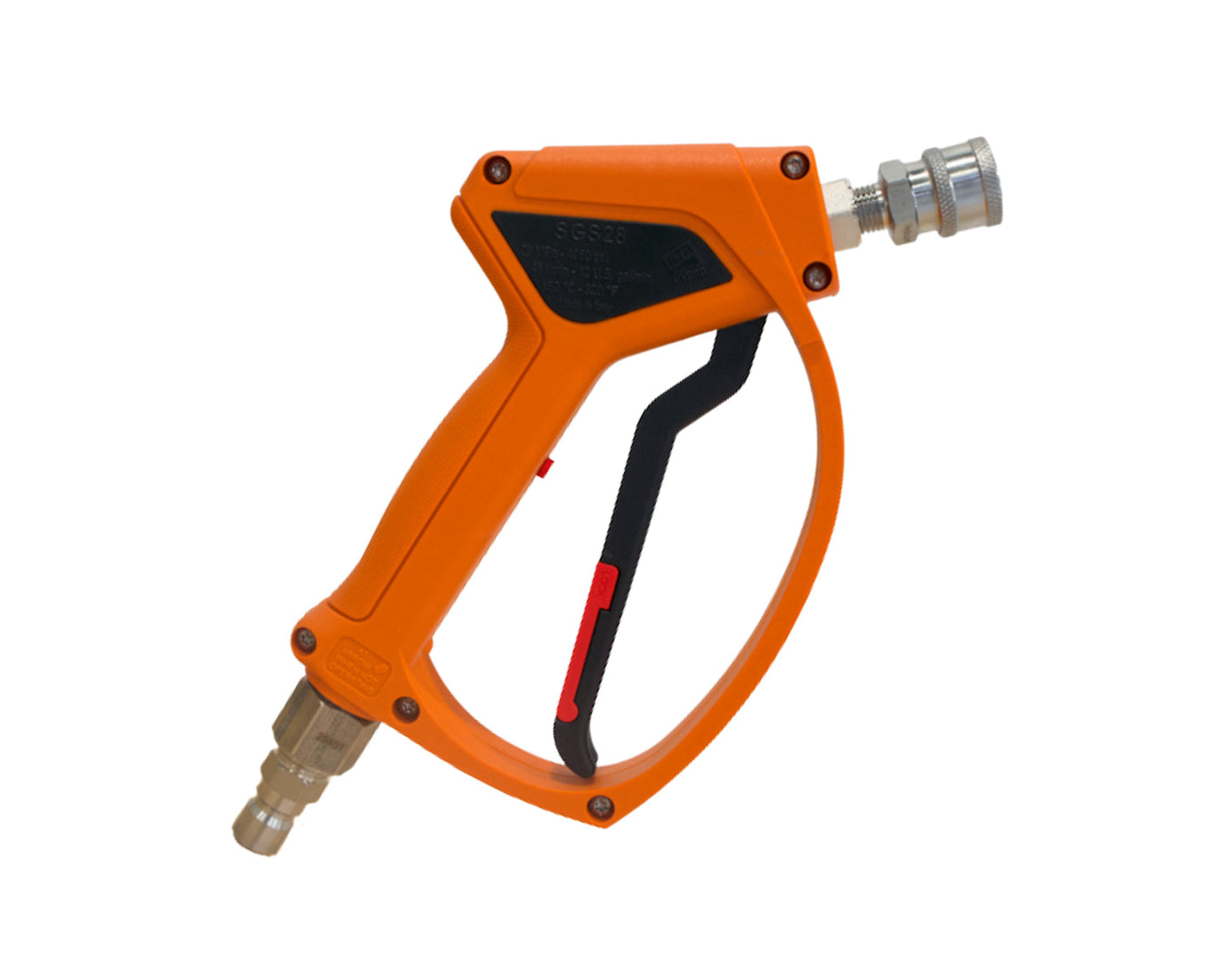 SGS28 ORANGE SPRAY GUN-NICKEL PLATE BRASS-SS SWIVEL INLET