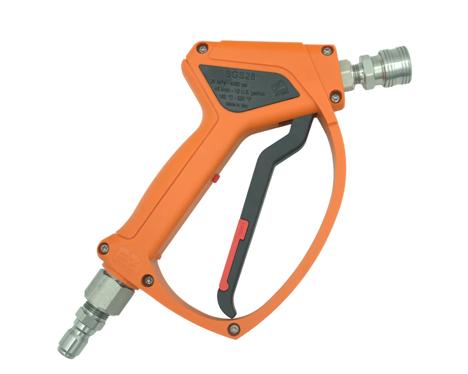 MTM Hydro SGS28 Blue Spray Gun, 4000 PSI, 12 GPM, Live Swivel, SS QC Fittings