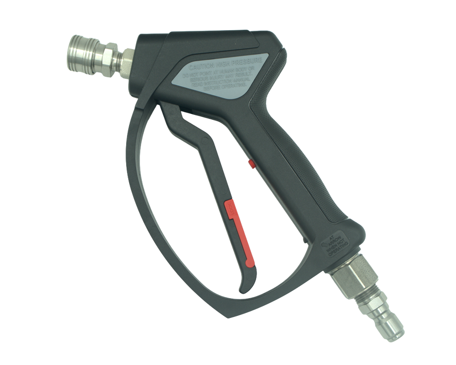 MTM Hydro SGS28 Spray Gun, 3/8", 4000 PSI, 12 GPM, Live Swivel, PRIMA QC Fittings Installed