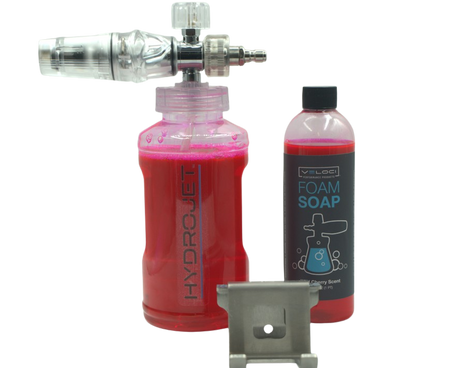 HydroJet Clear Foam Cannon, with Wall Bracket, Cradle, and Soap
