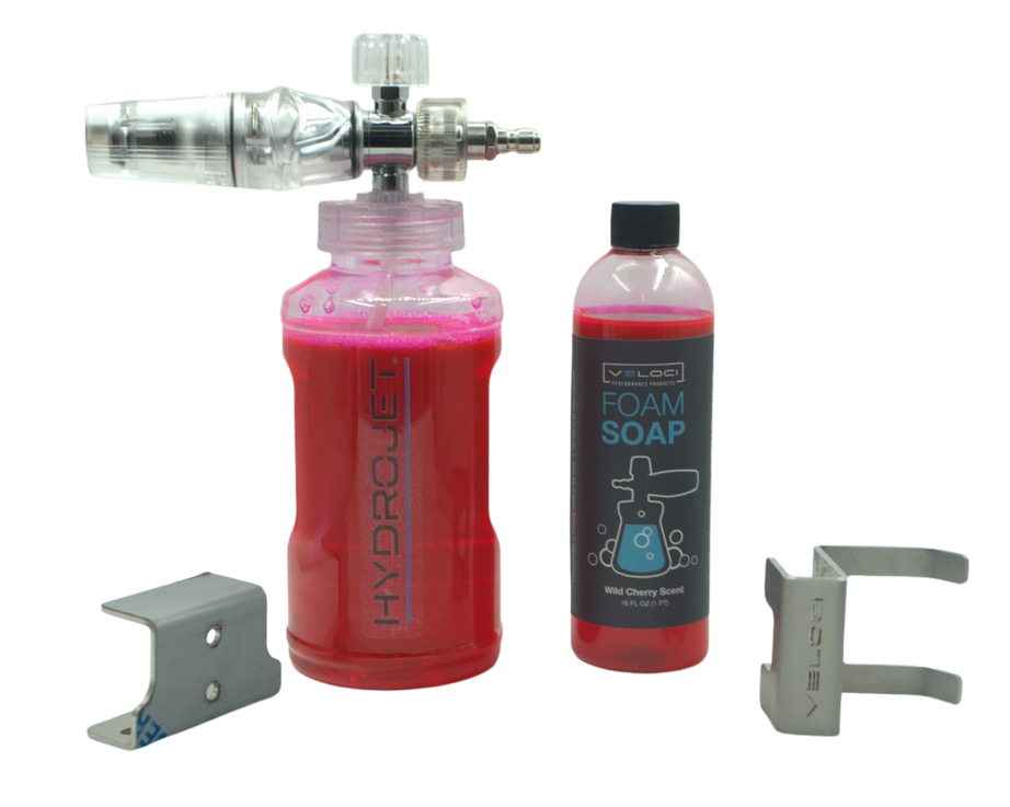 HydroJet Clear Foam Cannon, with Wall Bracket, Cradle, and Soap