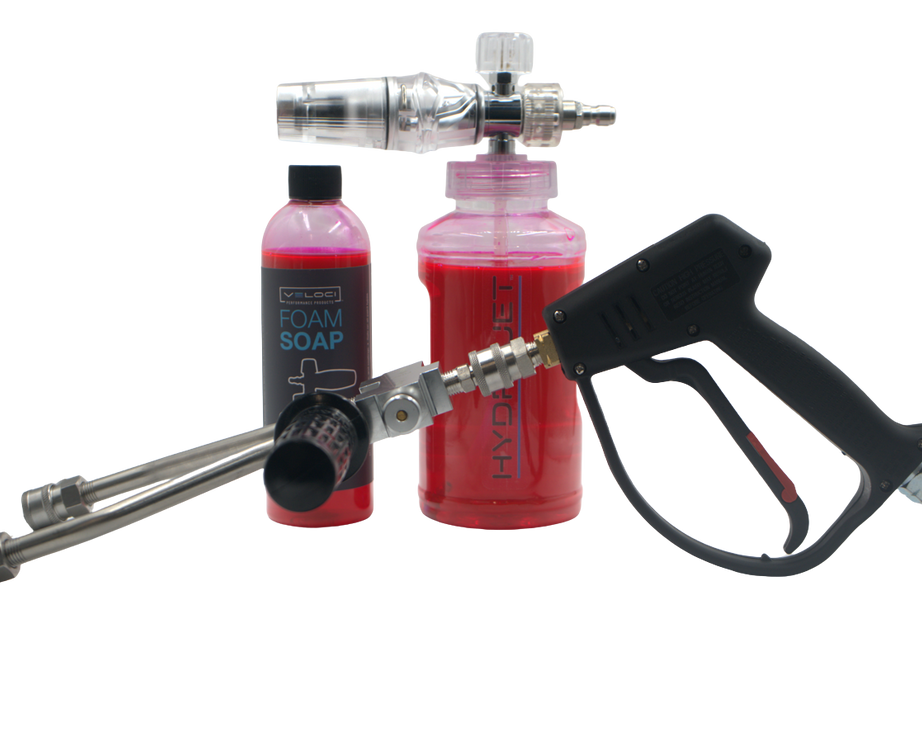 HydroJet Clear Foam Cannon, Hi/Low Switch Valve Toro Twin Lances, SS QC's, and Soap