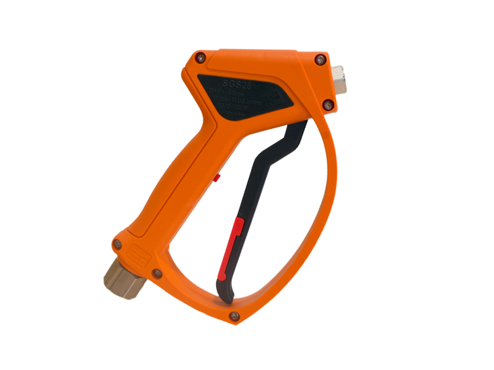 SGS28 1/4" Orange Spray Gun w/Nickel Plated Brass SS Swivel Inlet