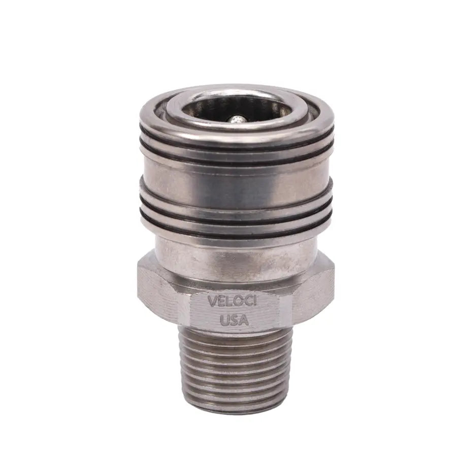 PRIMA STAINLESS STEEL QC COUPLER 3/8 MPT - MTM Hydro