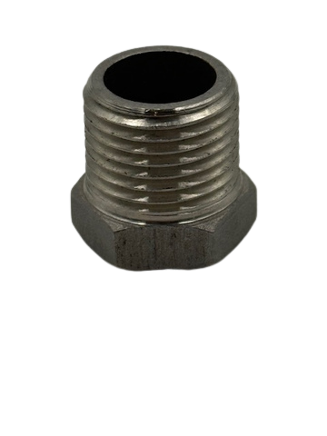 STAINLESS STEEL HEX BUSHING 1/2" MPT X 3/8" FPT