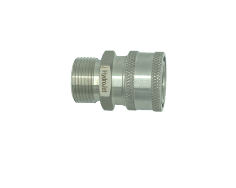 COUPLER STAINLESS STEEL 3/8 QC X M22 M PLUG (14MM)