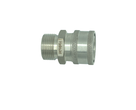 COUPLER STAINLESS STEEL 3/8 QC X M22 M PLUG (14MM)