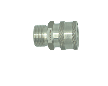 COUPLER STAINLESS STEEL 3/8 QC X M22 M PLUG (15MM)