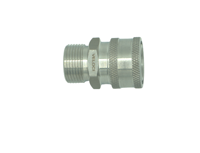 COUPLER STAINLESS STEEL 3/8 QC X M22 M PLUG (15MM)