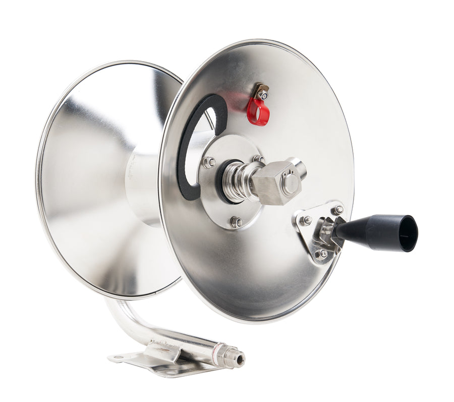 50 STAINLESS HOSE REEL 3/8 MXF, 215F MAX TEMP