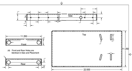 ALUMINUM PW & SW SKID - NO WHEELS/HANDLES