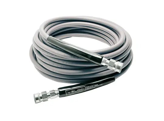 3/8" Kobrajet Gray Hose, 4300 PSI, 50 FT, Non-Marked, Stainless Steel Sockets.