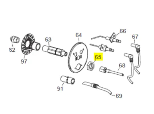 Veloci Heater Replacement Brass lock nut M14