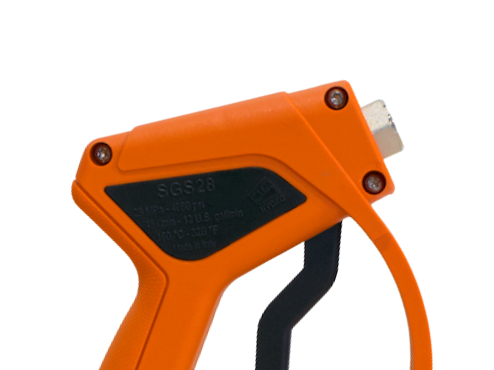 SGS28 1/4" Orange Spray Gun w/Nickel Plated Brass SS Swivel Inlet