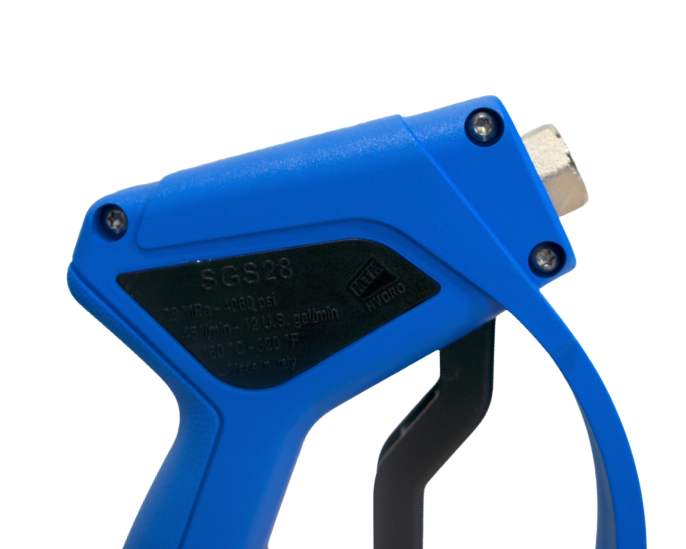 SGS28 1/4" Light Blue Spray Gun w/Nickel Plated Brass SS Swivel Inlet