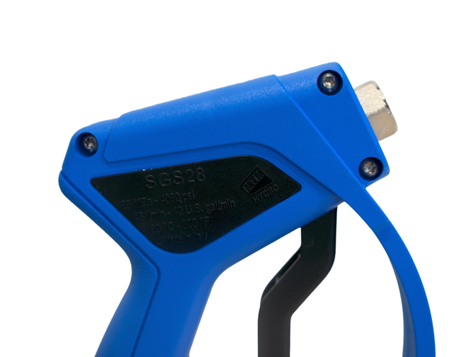 SGS28 1/4" Light Blue Spray Gun w/Nickel Plated Brass SS Swivel Inlet