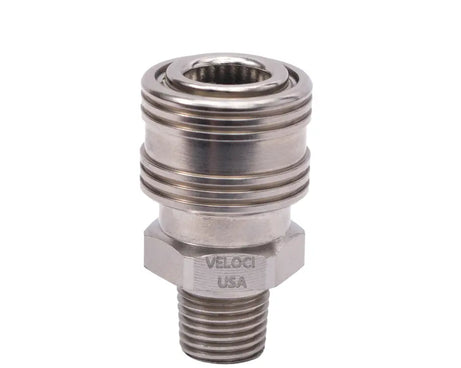 Veloci Performance Products Prima Stainless Steel 1/4" MPT QC Coupler