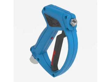 SGS28 LIGHT BLUE SPRAY GUN-NICKEL PLATE BRASS-SS SWIVEL INLET