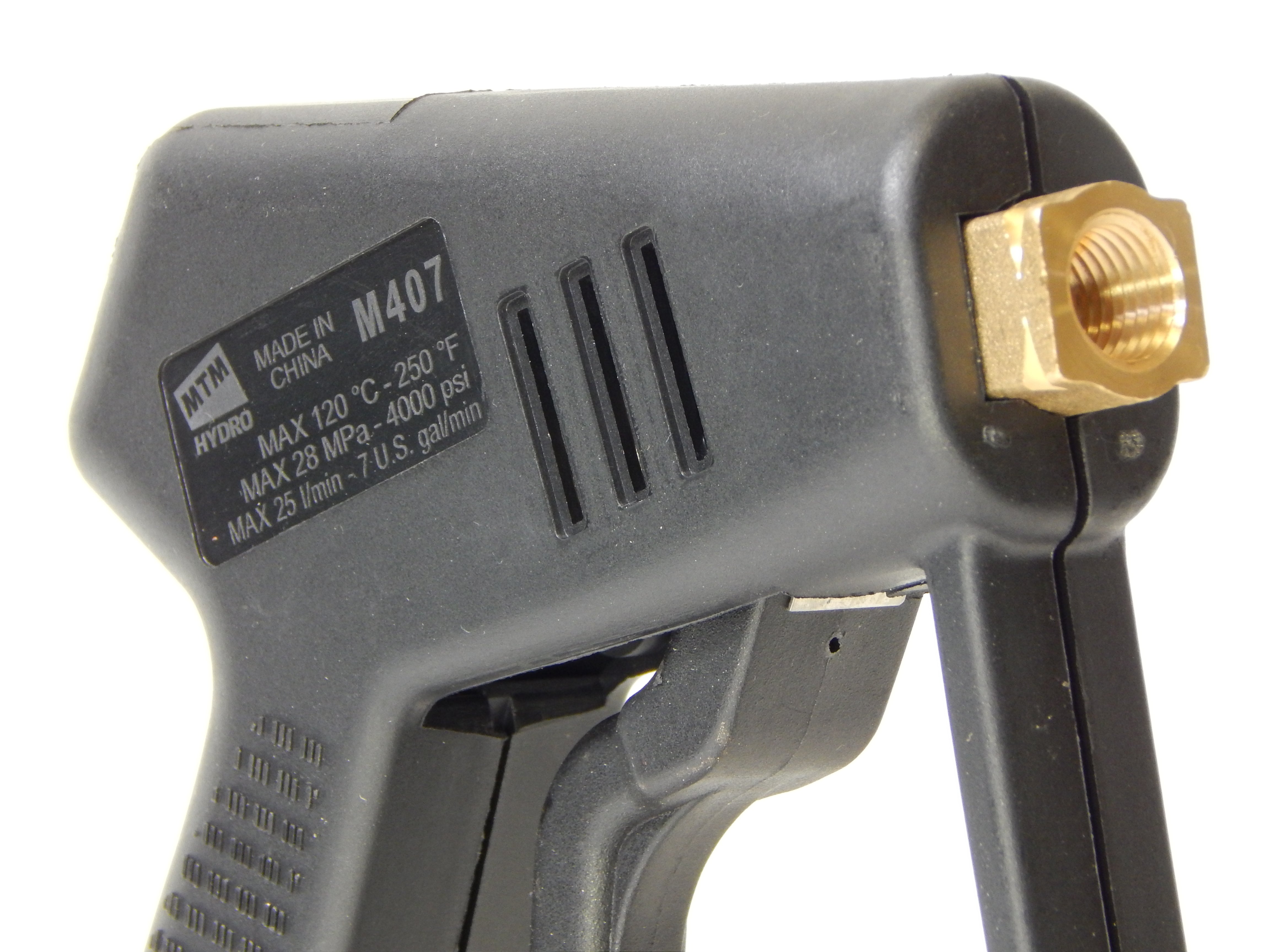 MTM Hydro M407 Spray Gun nozzle view