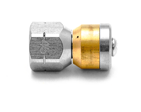 ROTATING SEWER NOZZLE SS/BRASS 1/4 NPT F 3+3 5.5