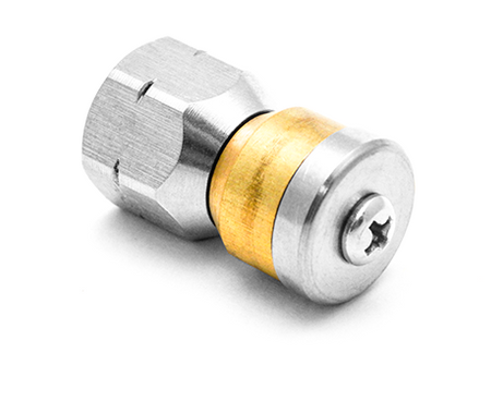 ROTATING SEWER NOZZLE SS/BRASS 1/4 NPT F 3+3 5.5