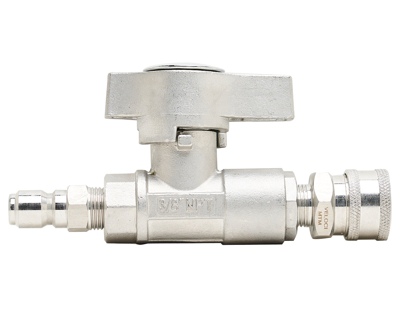 BALL VALVE SS10 3/8 FXF 5K-W/ SS COUPLER/PLUG