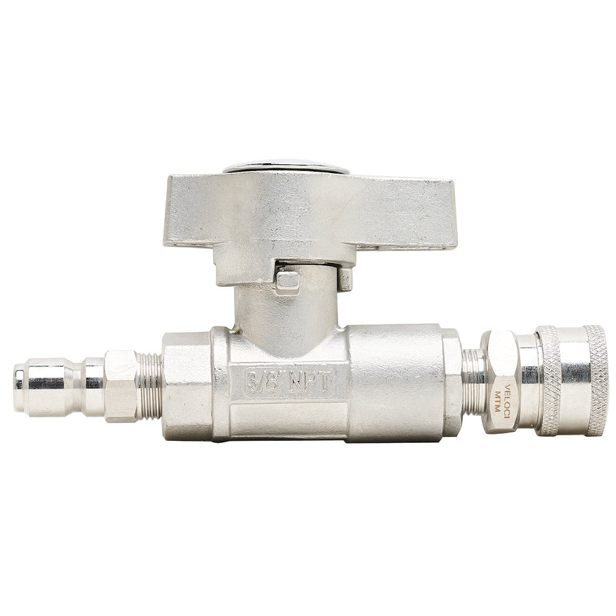 BALL VALVE SS10 3/8 FXF 5K-W/ SS COUPLER/PLUG