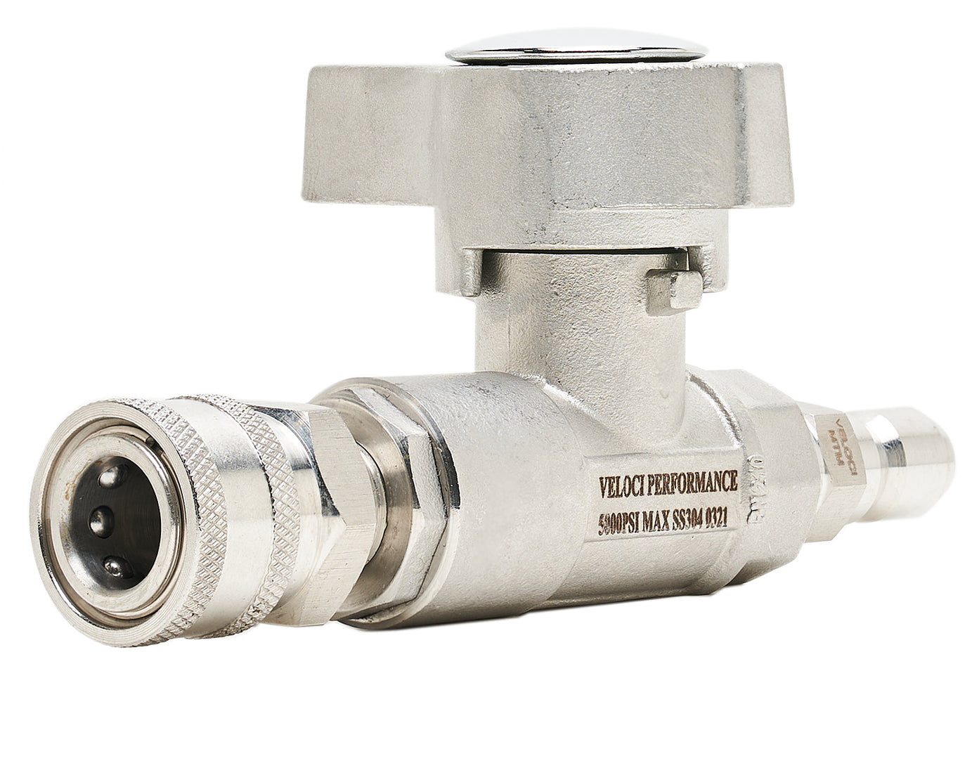 BALL VALVE SS10 3/8 FXF 5K-W/ SS COUPLER/PLUG