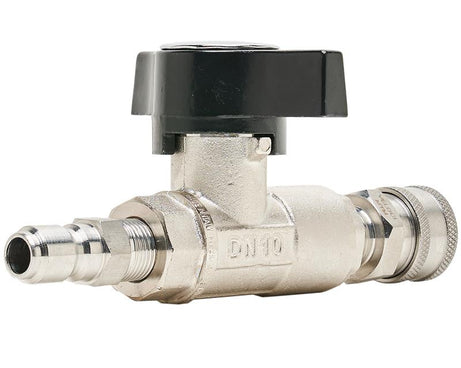 BALL VALVE BRASS 3/8 FXF 3K W/SS- QC COUPLER/PLUG