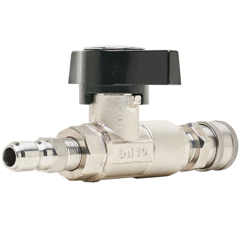 BALL VALVE BRASS 3/8 FXF 3K W/SS- QC COUPLER/PLUG