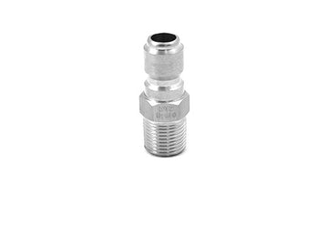 SHORT PROFILE PLATED STEEL QC PLUG 1/4 MPT