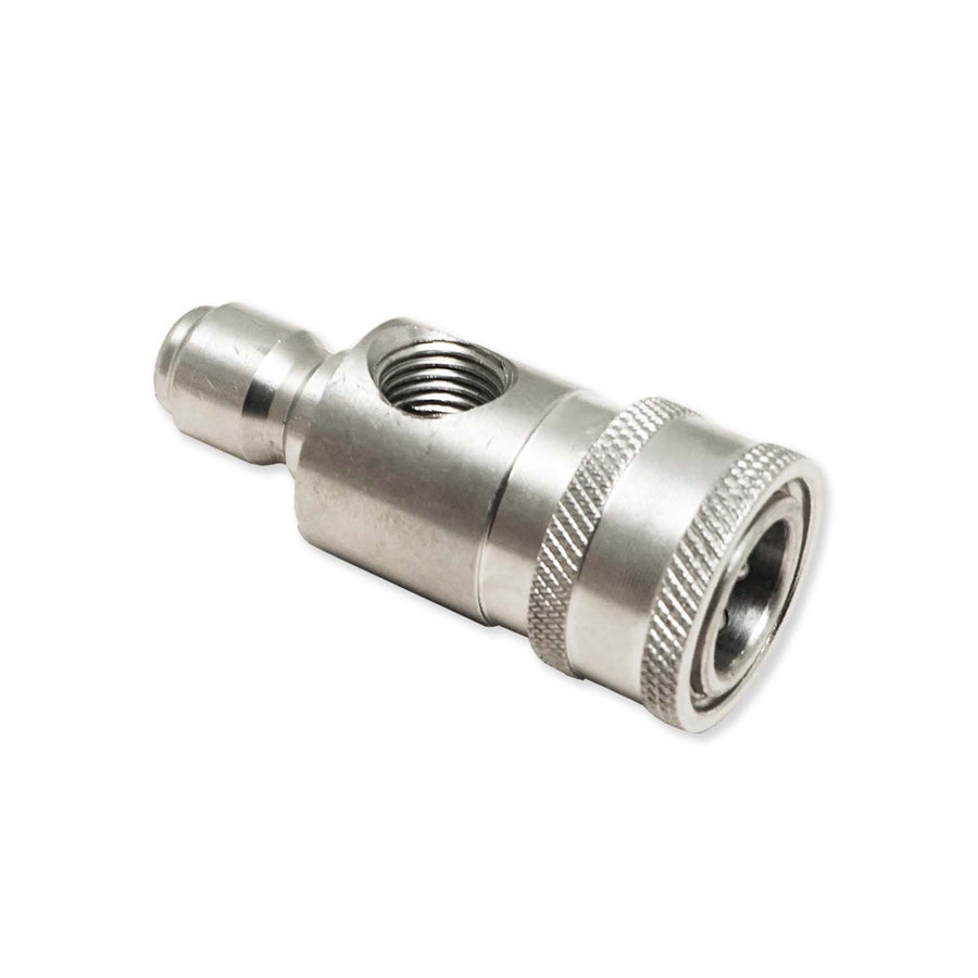 GAUGE FITTING 3/8 QC 1/4 PORT STAINLESS STEEL