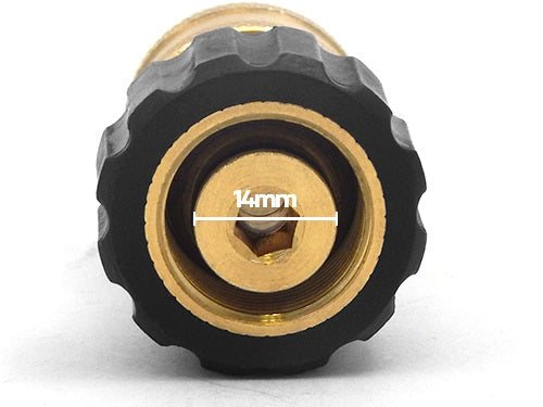 3/8" QC Brass Coupler x M22 F 14mm Twist Coupler