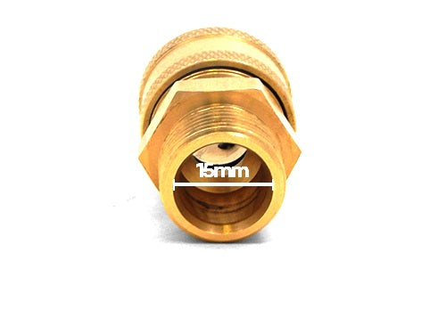 COUPLER BRASS 3/8 QC X M22 M PLUG (15MM)