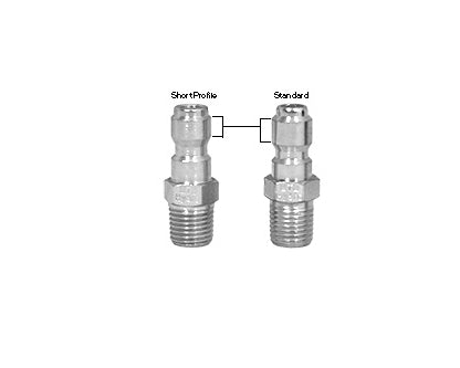 SHORT PROFILE PLATED STEEL QC PLUG 1/4 MPT