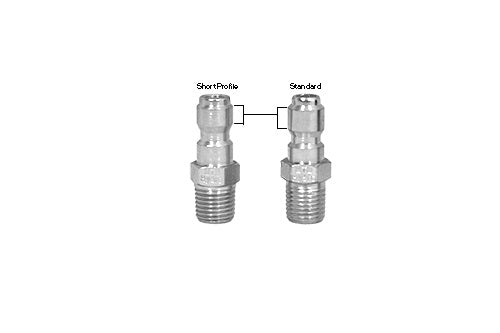 SHORT PROFILE PLATED STEEL QC PLUG 1/4 MPT