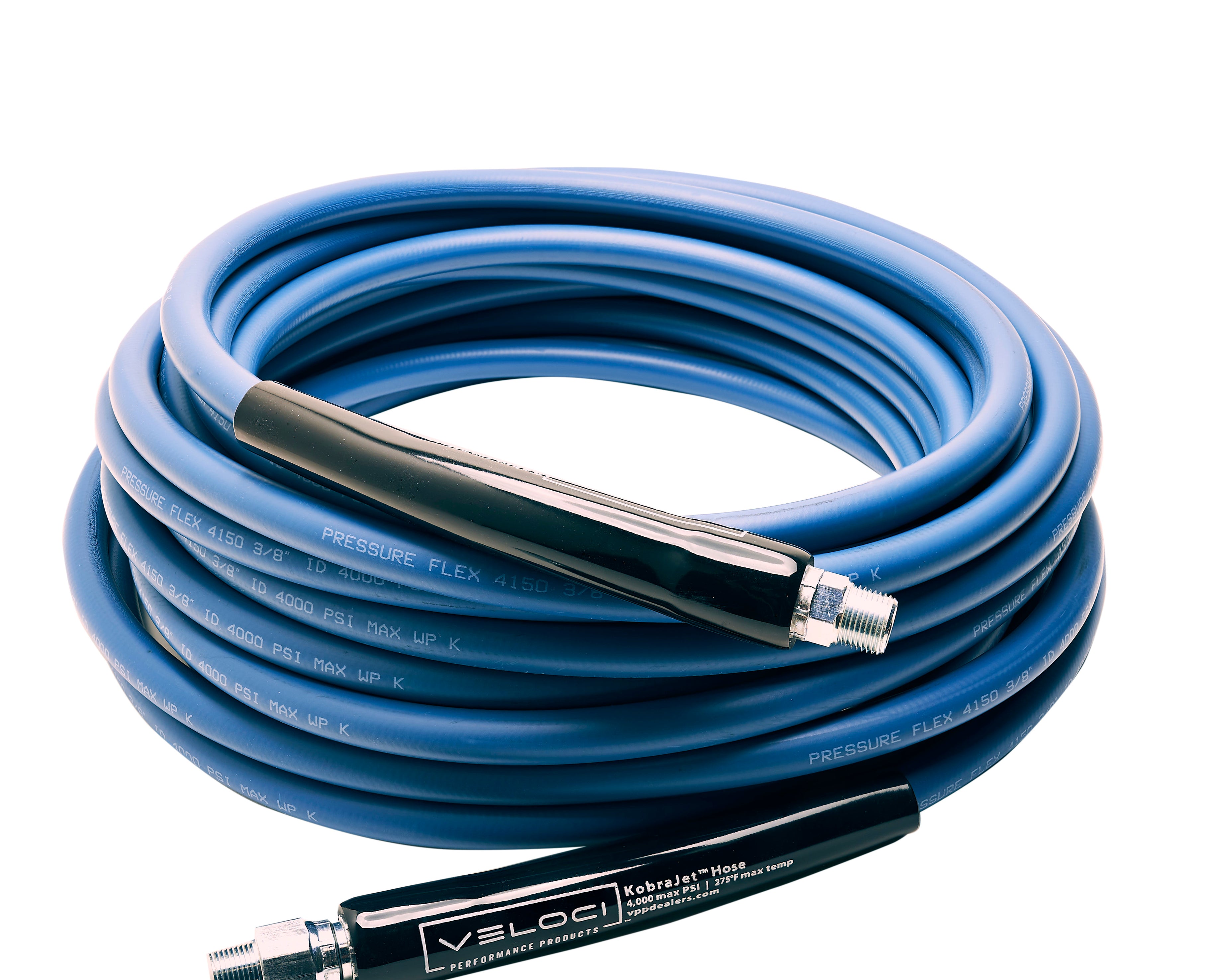 3/8" Kobrajet Smooth Blue Hose, 4300 PSI, 25 FT, Non-Marked
