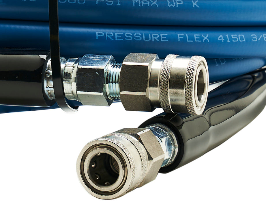 HOSE SMOOTH 3/8 X 100 4,000 PSI, BLUE W/ SS QC'S