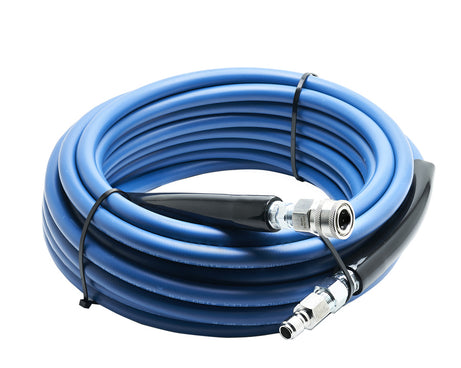 3/8" Kobrajet Smooth Blue Hose, 4000 PSI, 25 FT, Non-Marked, Stainless Steel Coupler and Plug.